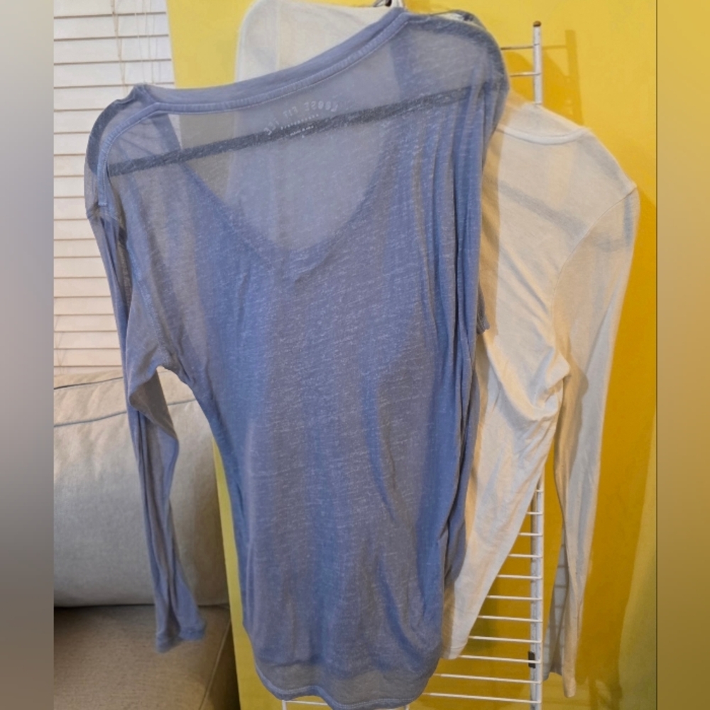 Aeropostale Long Sleeve Tees in Blue and White - Picture 3 of 3